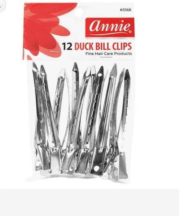 Annie 12 Ct Duckbill Clips #3168 β Hair Sectioning Clips for Styling, Cutting & Salon Use