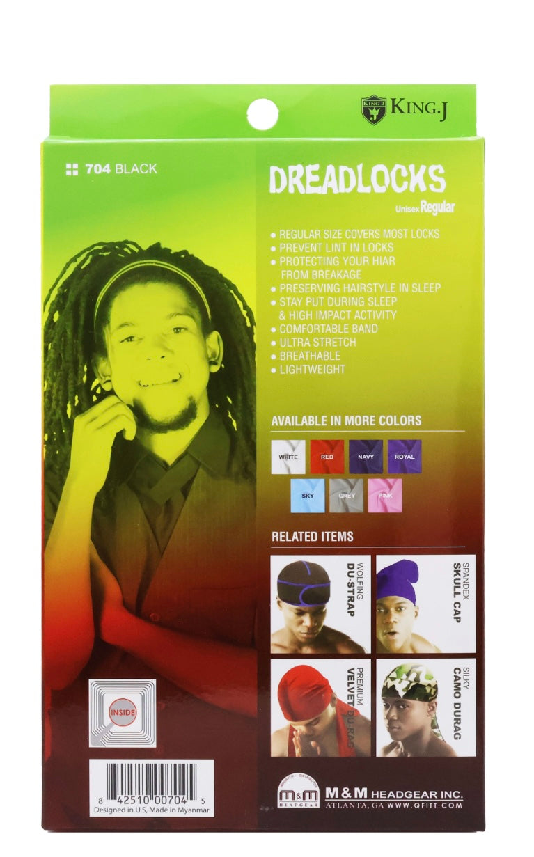King J Dreadlocks Spandex Cap Unisex Regular Black #704 – Comfortable Stretch Fit for Braids, Locs & Protective Styles