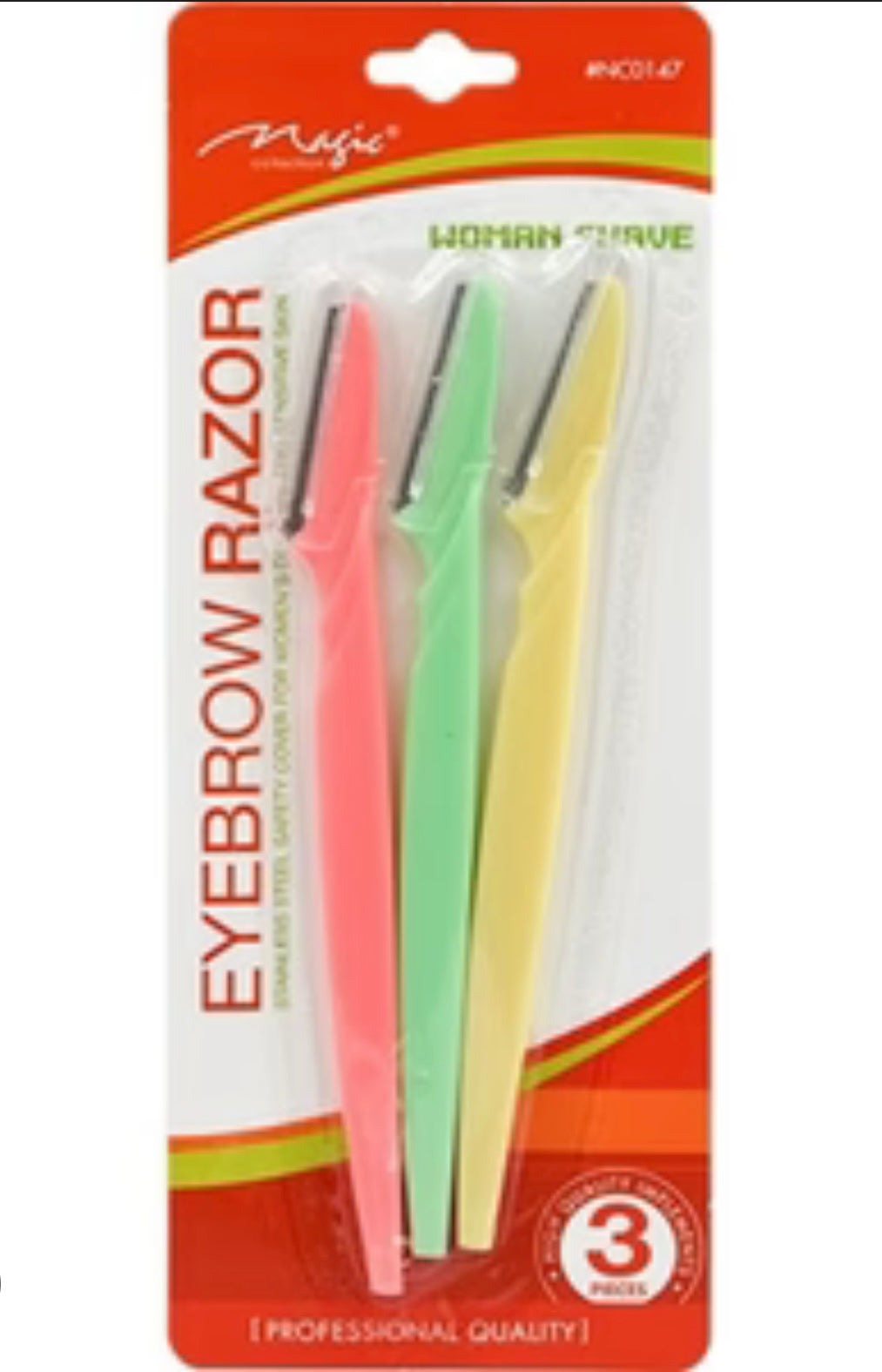 Magic Collection 3-Piece Eyebrow Razor #NC0147 – Precision Shaping & Hair Removal Tool