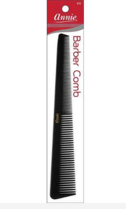 Annie Barber Comb #15 Black – Professional Styling & Cutting Comb for All Hair Types