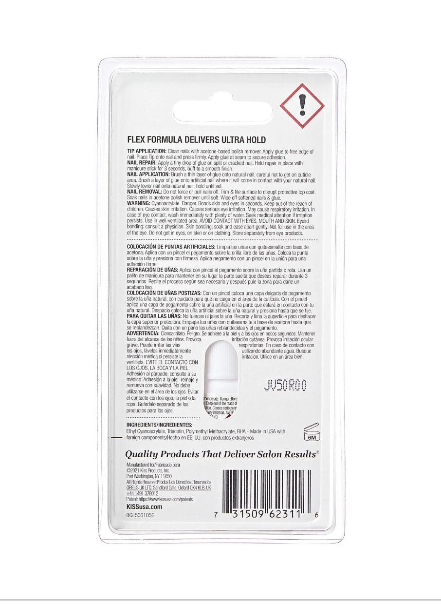 KISS PowerFlex Brush-On Nail Glue 0.17 oz