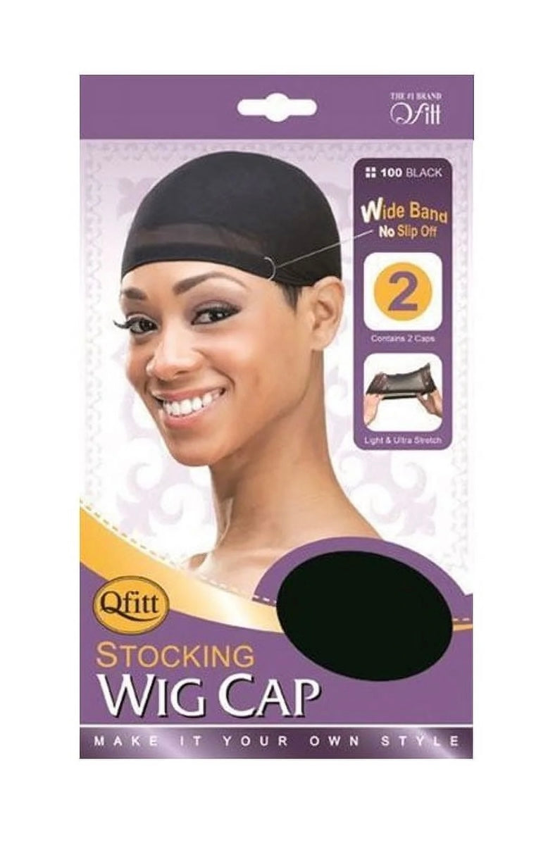 Qfitt Stocking Wig Cap #100 Black – Stretchable, Breathable Wig Cap for Secure Comfort