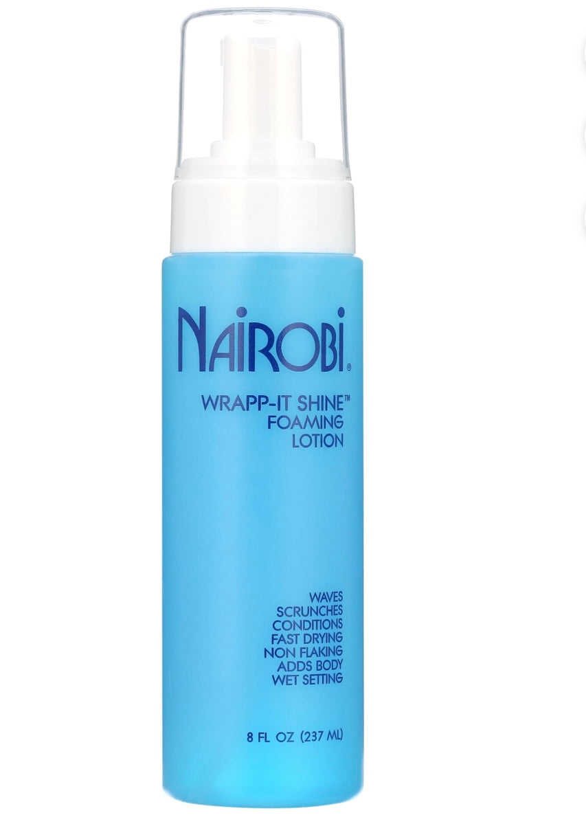 Nairobi Wrapp-It Shine Foaming Lotion 8 fl oz | Fast-Drying Foam for Smooth Wraps & Sets
