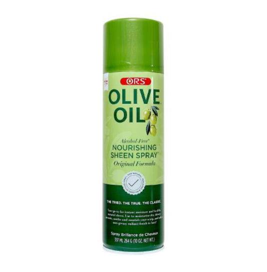 ORS Olive Oil Alcohol-Free Nourishing Sheen Spray – Moisture & Shine for All Hair Types (10 oz)