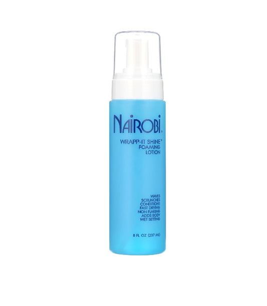 Nairobi Wrapp-It Shine Foaming Lotion 8 fl oz | Fast-Drying Foam for Smooth Wraps & Sets