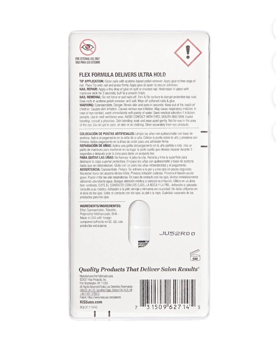 KISS PowerFlex Precision Nail Glue – 0.10 oz (3 g) Ultra-Hold Precision Tip