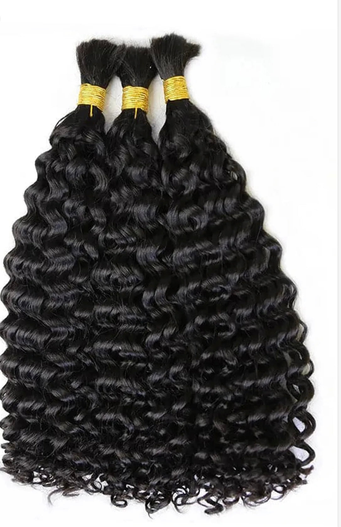 Double Drawn Spanish Curly Bulk Hair Extensions – 16” 100g Bundle for Braiding, Soft & Full Human Hair