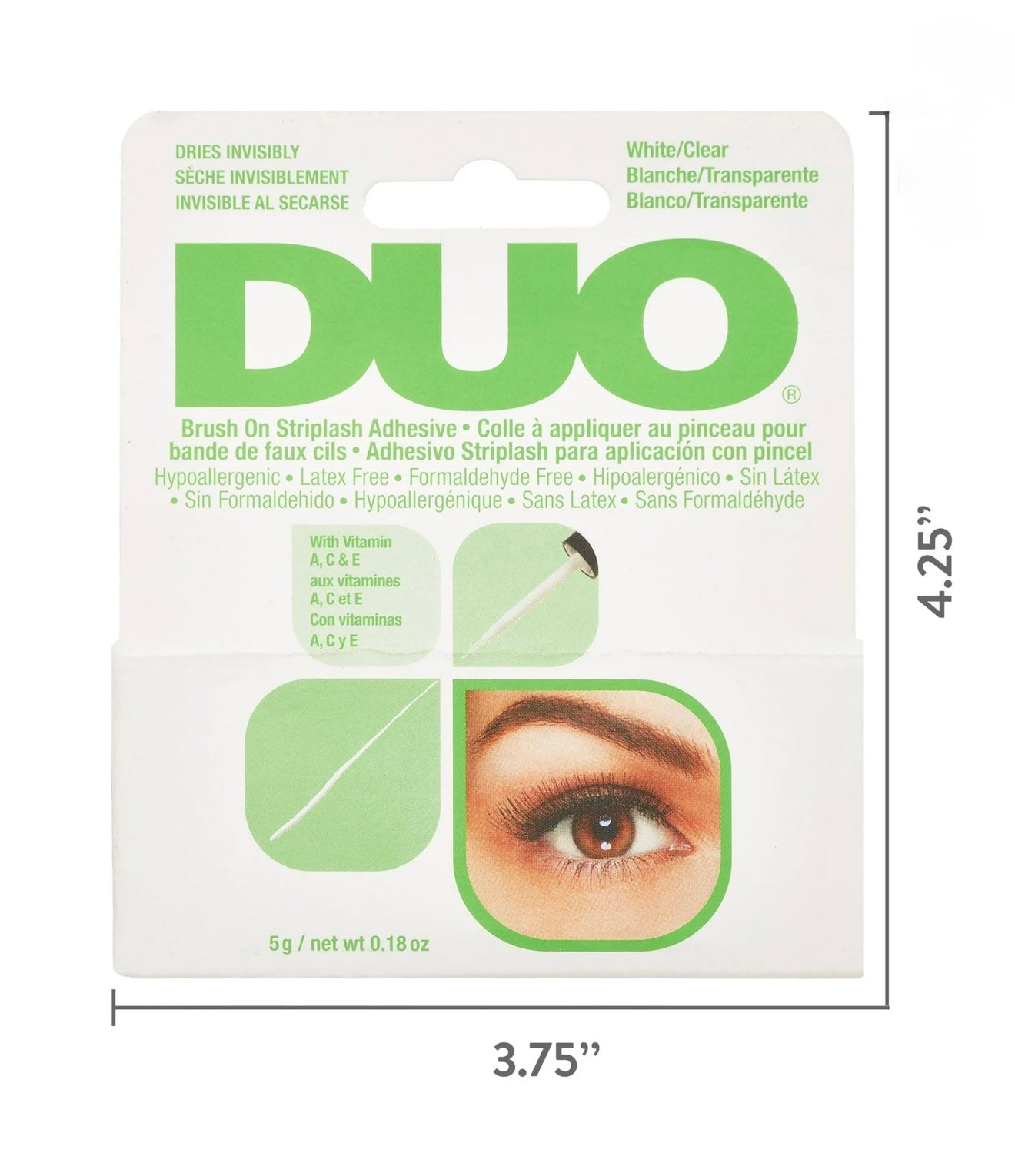 DUO Brush-On Strip Lash Adhesive 0.18 oz – Long-Lasting, Latex-Free Lash Glue with Easy Brush Applicator